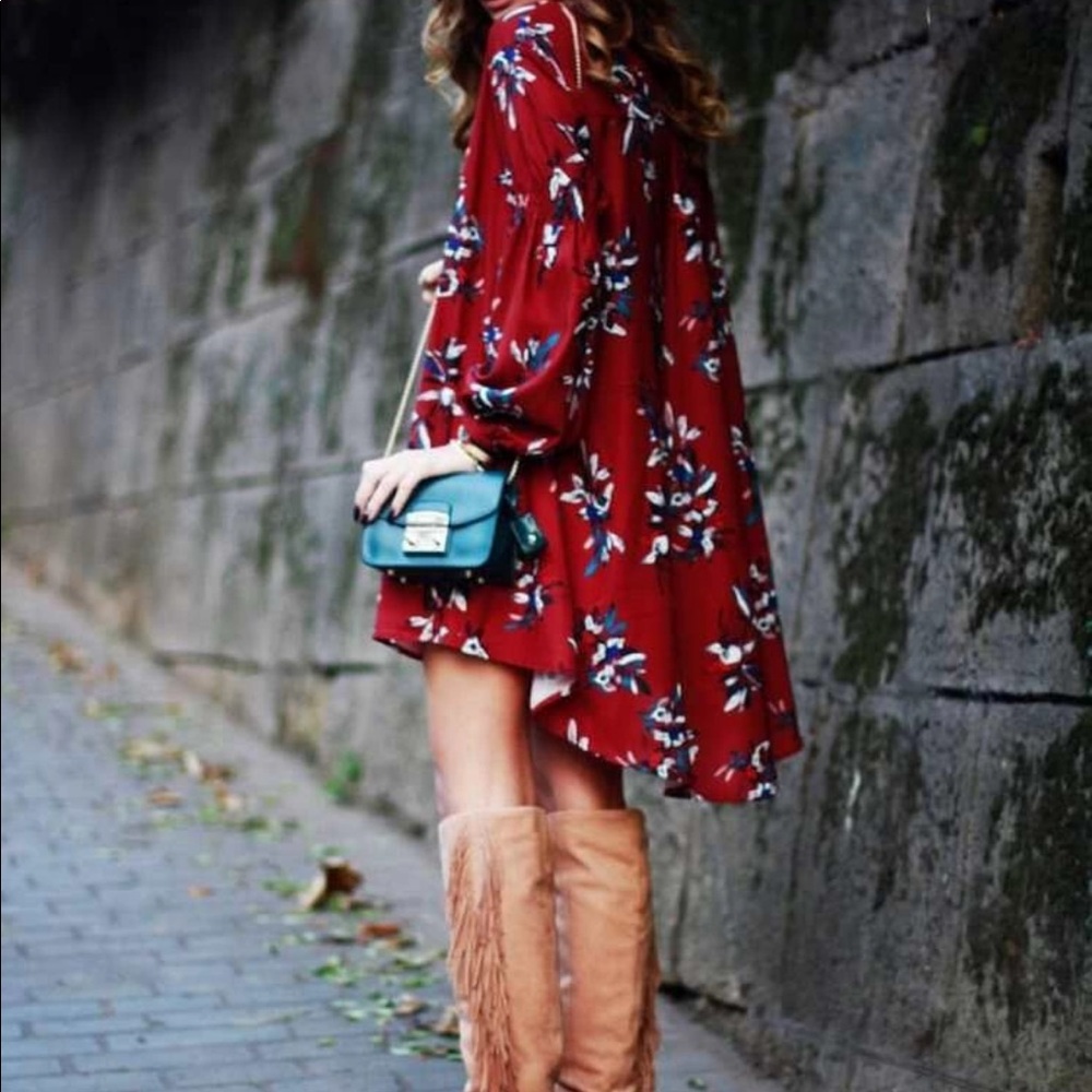 Long sleeve floral dress